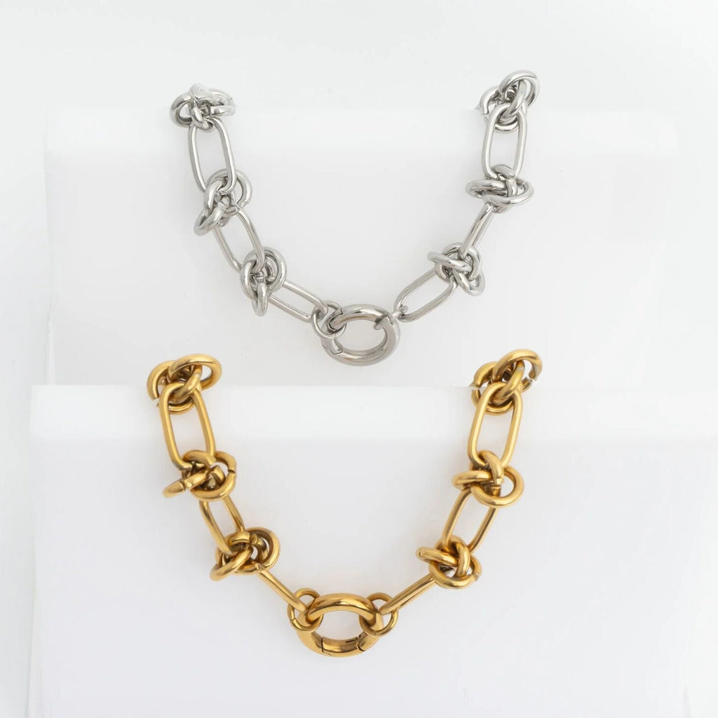 18K Gold Bracelet – Adjustable Knotted Chain With Spring Ring Clasp Jewelry - Bracelets | Sunflower Soul Boutique