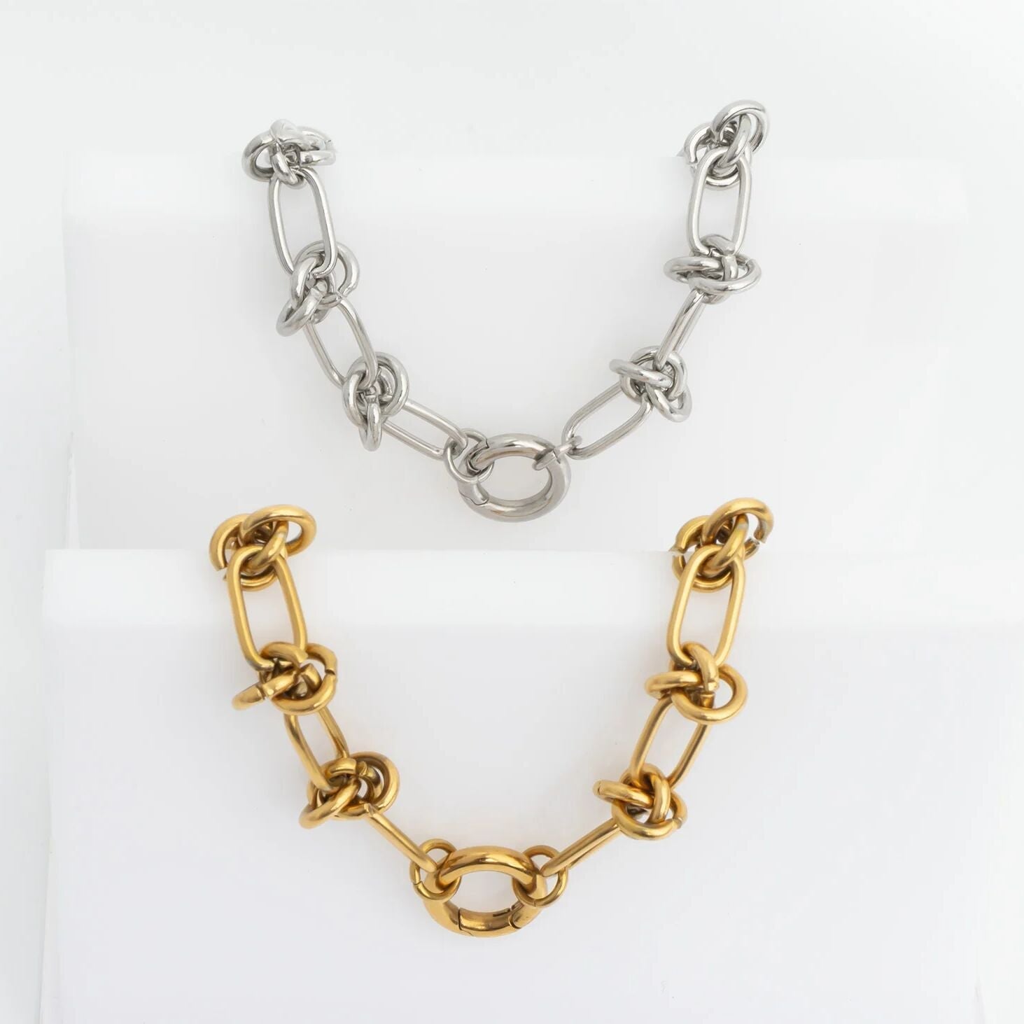 18K Gold Bracelet – Adjustable Knotted Chain With Spring Ring Clasp Jewelry - Bracelets | Sunflower Soul Boutique