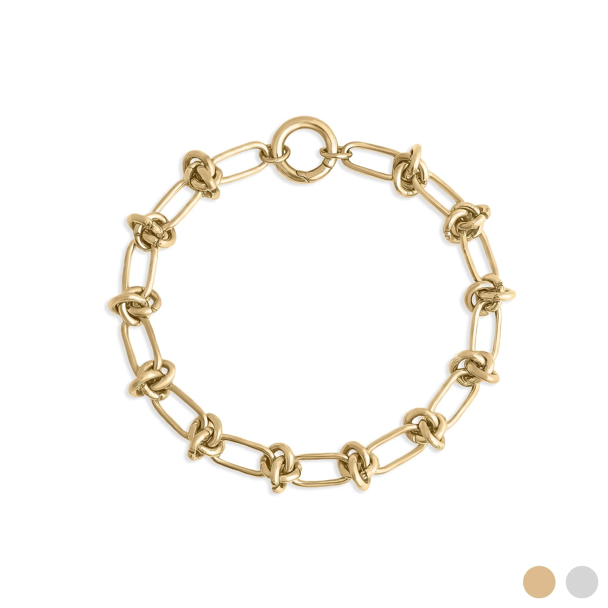 18K Gold Bracelet – Adjustable Knotted Chain With Spring Ring Clasp Jewelry - Bracelets | Sunflower Soul Boutique
