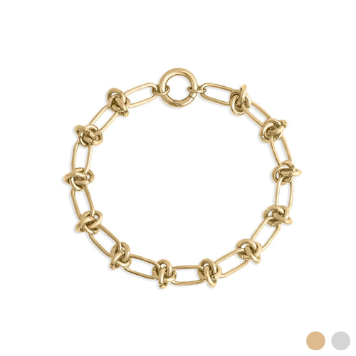 18K Gold Bracelet – Adjustable Knotted Chain With Spring Ring Clasp Jewelry - Bracelets | Sunflower Soul Boutique