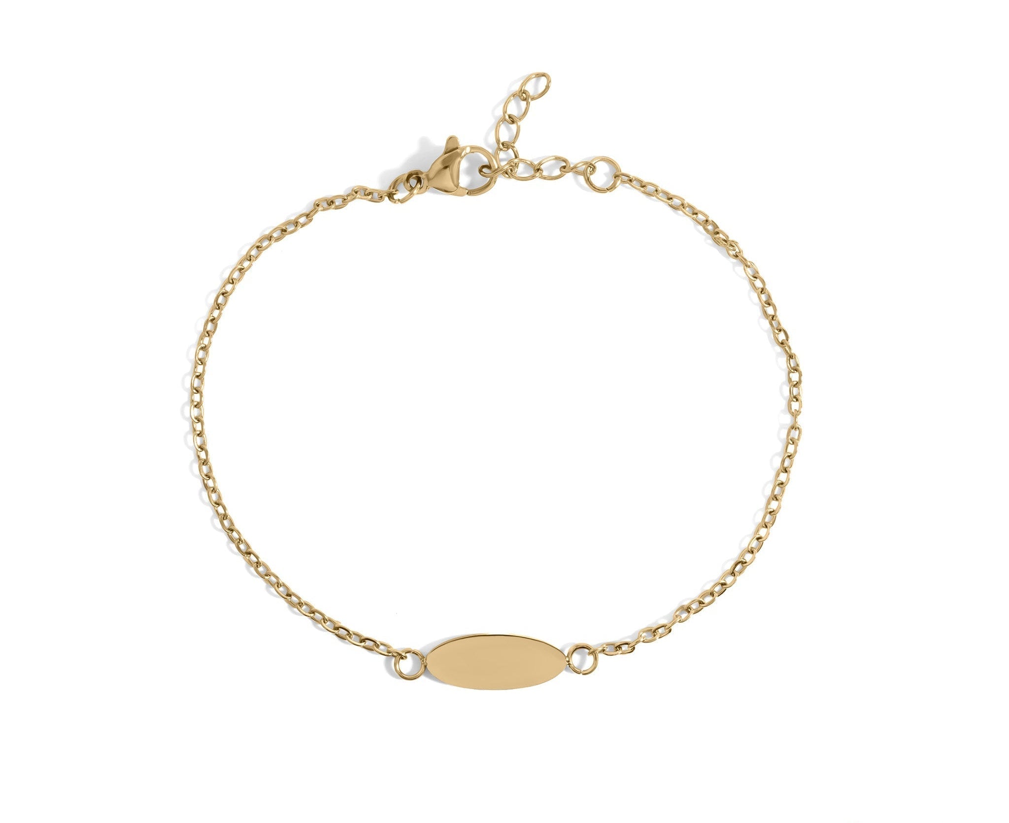 18K Gold Bracelet – Minimalist Stainless Steel Engraving Blank Bar, Tarnish Resistant - Bracelets | Sunflower Soul Boutique