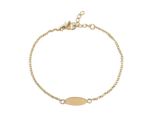 18K Gold Bracelet – Minimalist Stainless Steel Engraving Blank Bar, Tarnish Resistant - Bracelets | Sunflower Soul Boutique