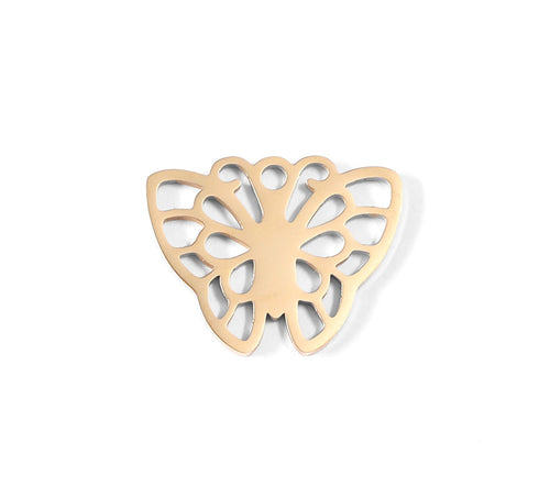 18K Gold Butterfly Charm – Hypoallergenic Stainless Steel PVD Coated Pendant - charm | Sunflower Soul Boutique