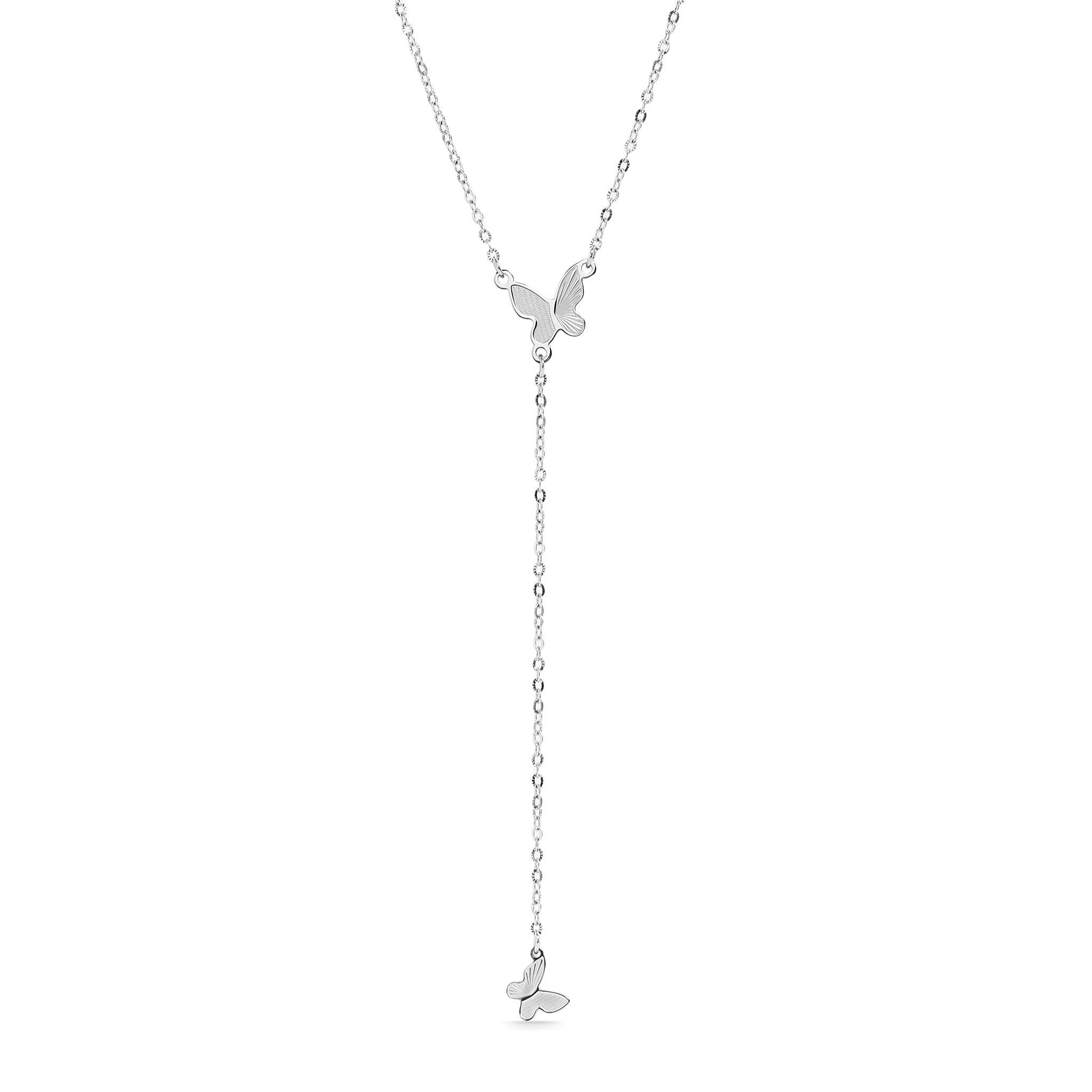 18K Gold Butterfly Necklace – Elegant Lariat Chain With Stainless Steel Pendant - Necklaces | Sunflower Soul Boutique