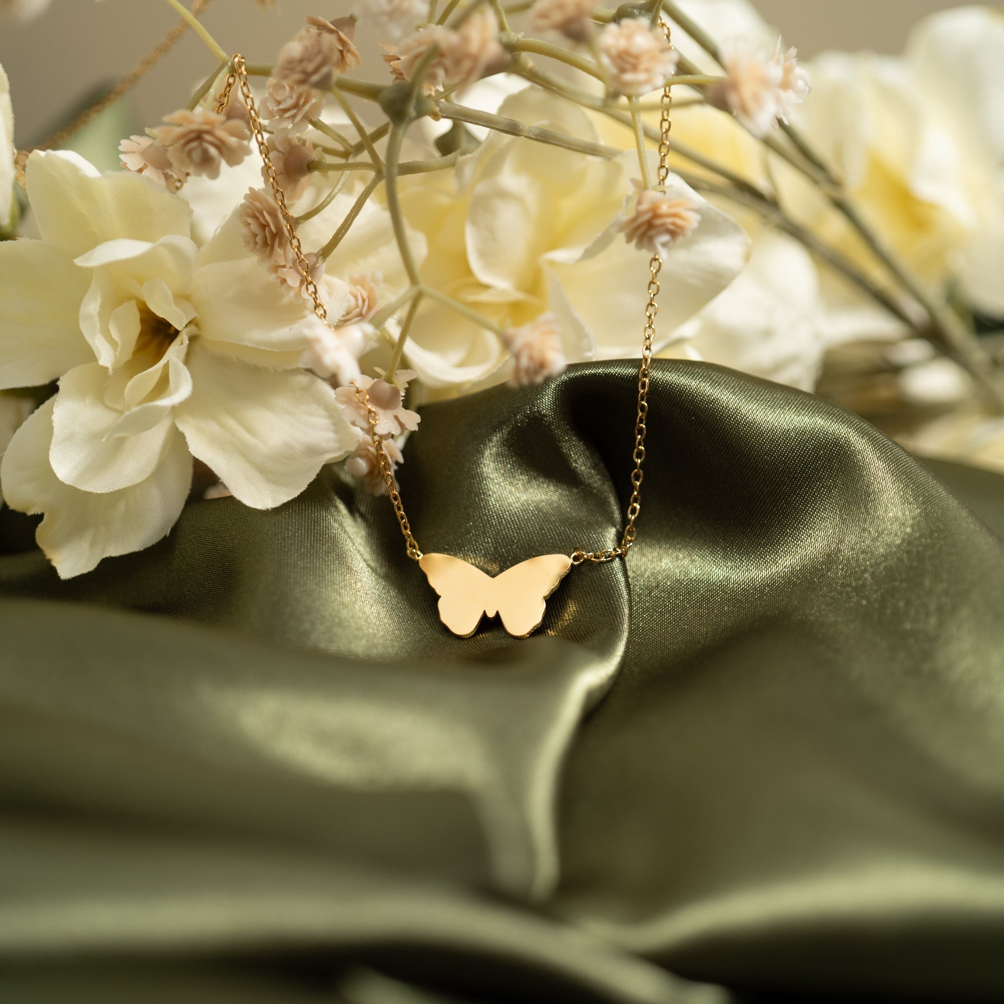 18K Gold Butterfly Necklace – Hypoallergenic Stainless Steel Engraved Pendant Gift - Necklaces | Sunflower Soul Boutique