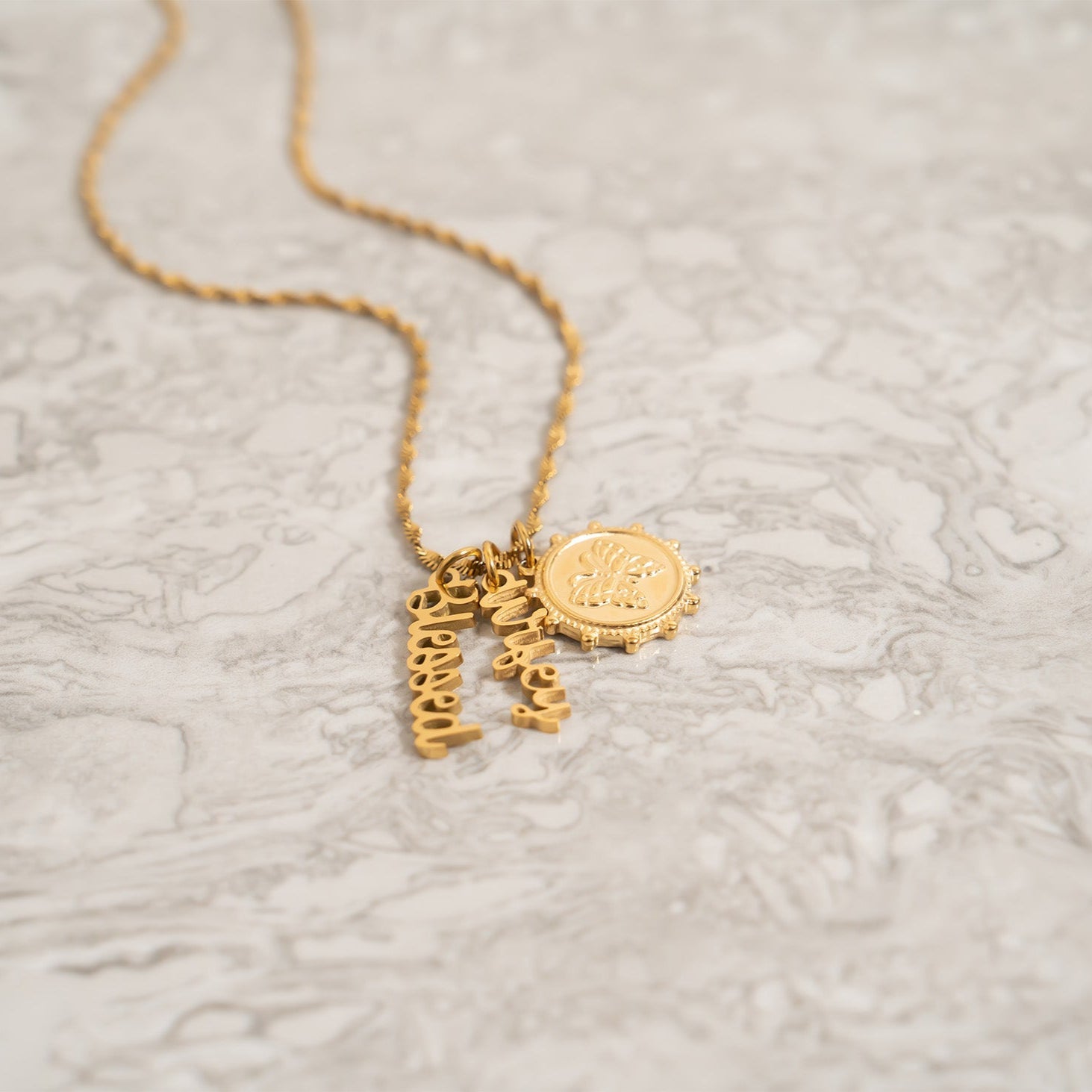18K Gold Butterfly Pendant – Hypoallergenic Stainless Steel Charm Necklace - charm | Sunflower Soul Boutique