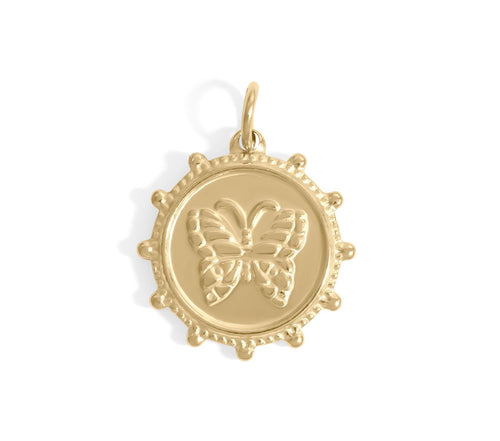 18K Gold Butterfly Pendant – Hypoallergenic Stainless Steel Charm Necklace - charm | Sunflower Soul Boutique