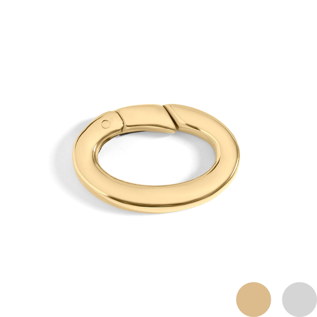 18K Gold Carabiner – Flat Oval Clasp | Stainless Steel, PVD Coated Jewelry - Findings | Sunflower Soul Boutique