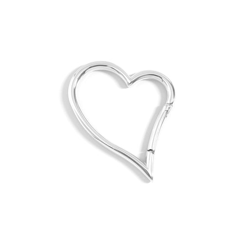 18K Gold Carabiner – Large Heart Charm Clasp | Polished Stainless Steel Clasp - Findings | Sunflower Soul Boutique