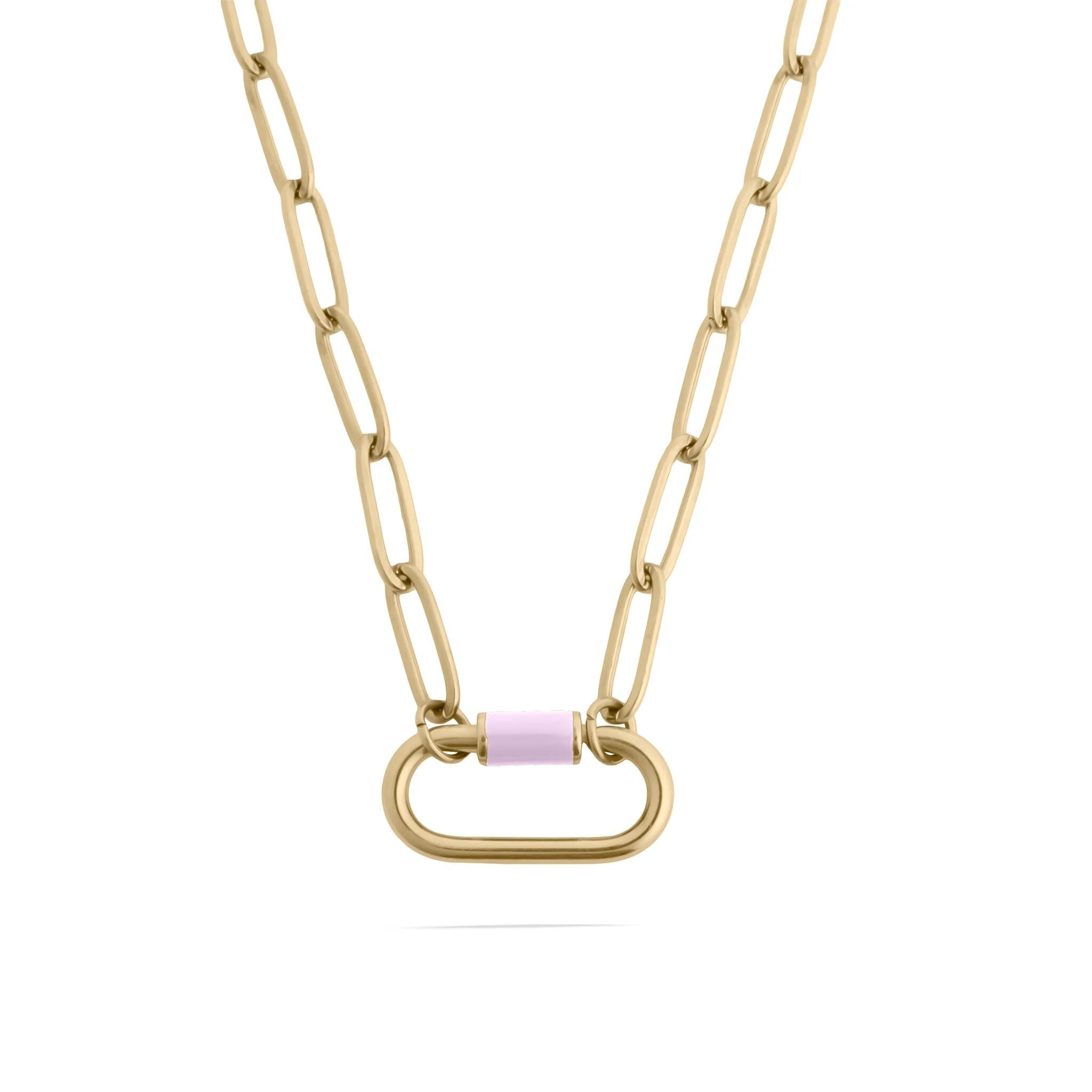 18K Gold Carabiner Necklace – Colorful Enamel Pendant | Adjustable Chain Jewelry - Necklaces | Sunflower Soul Boutique
