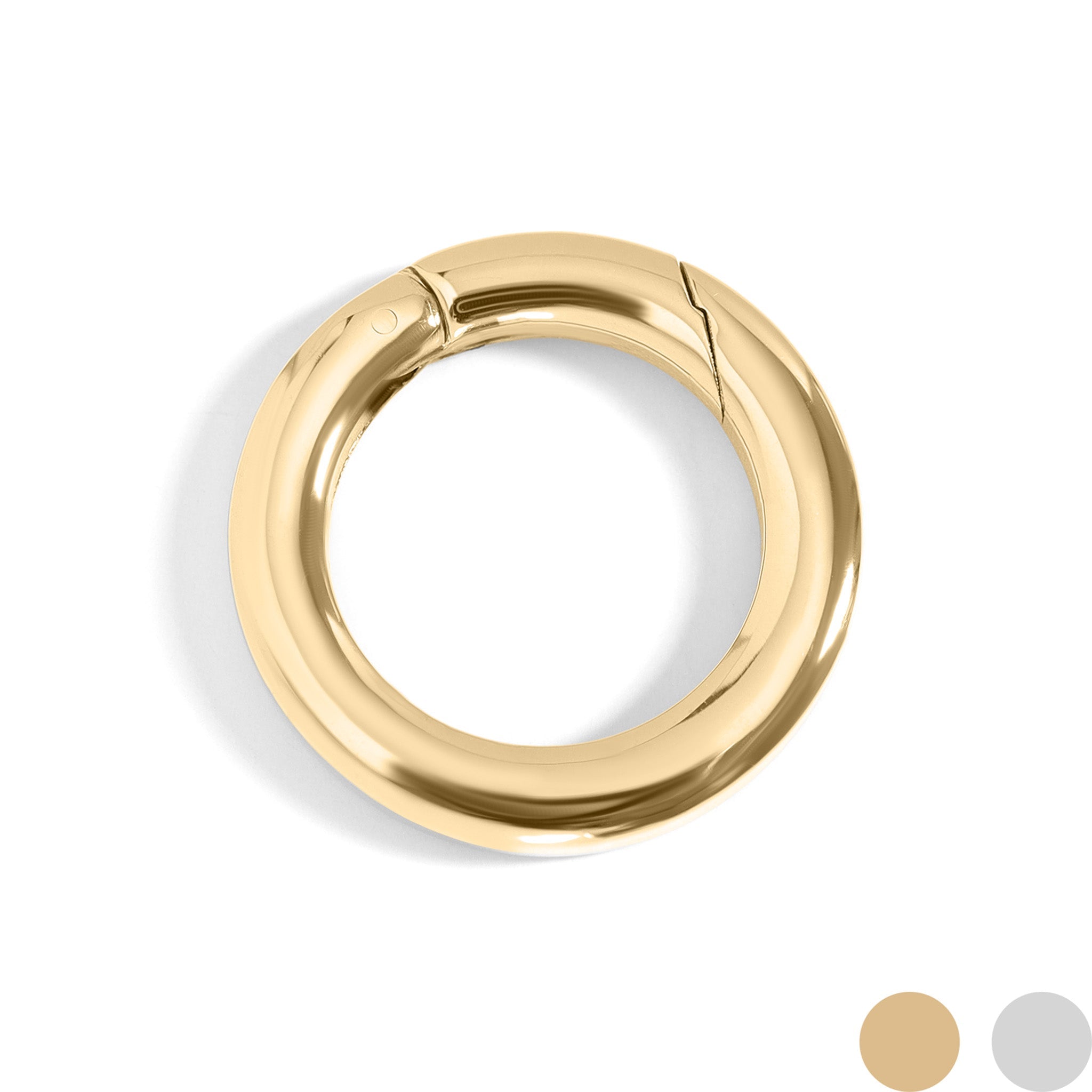 18K Gold Carabiner – Stainless Steel Clasp With Polished Circle Charm - Findings | Sunflower Soul Boutique