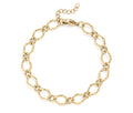 18K Gold Chain Bracelet – Hammered Oval Stainless Steel Scratch Resistant Jewelry - Bracelets | Sunflower Soul Boutique
