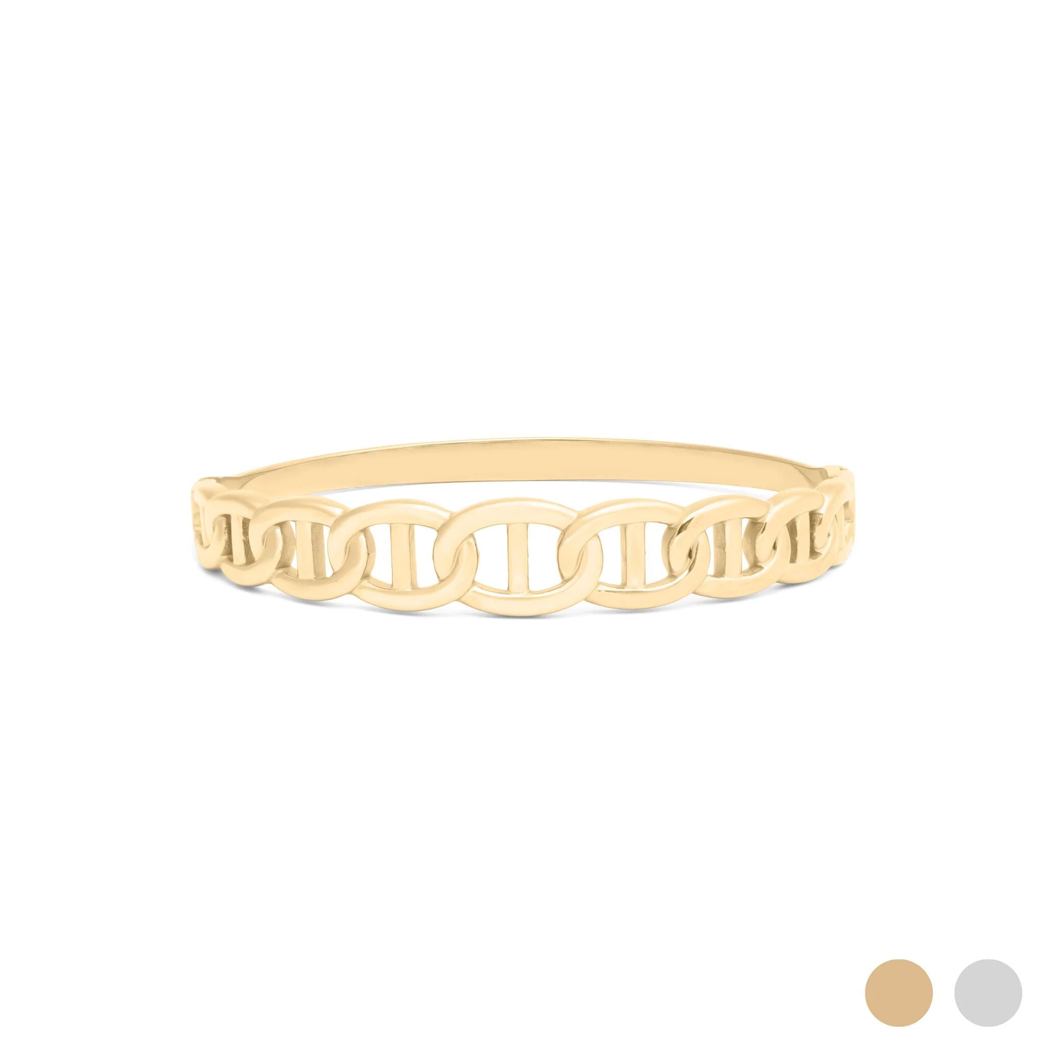 18K Gold Chain Bracelet – Oval Chain Bangle With Durable Gold Finish & Secure Clasp - Bracelets | Sunflower Soul Boutique