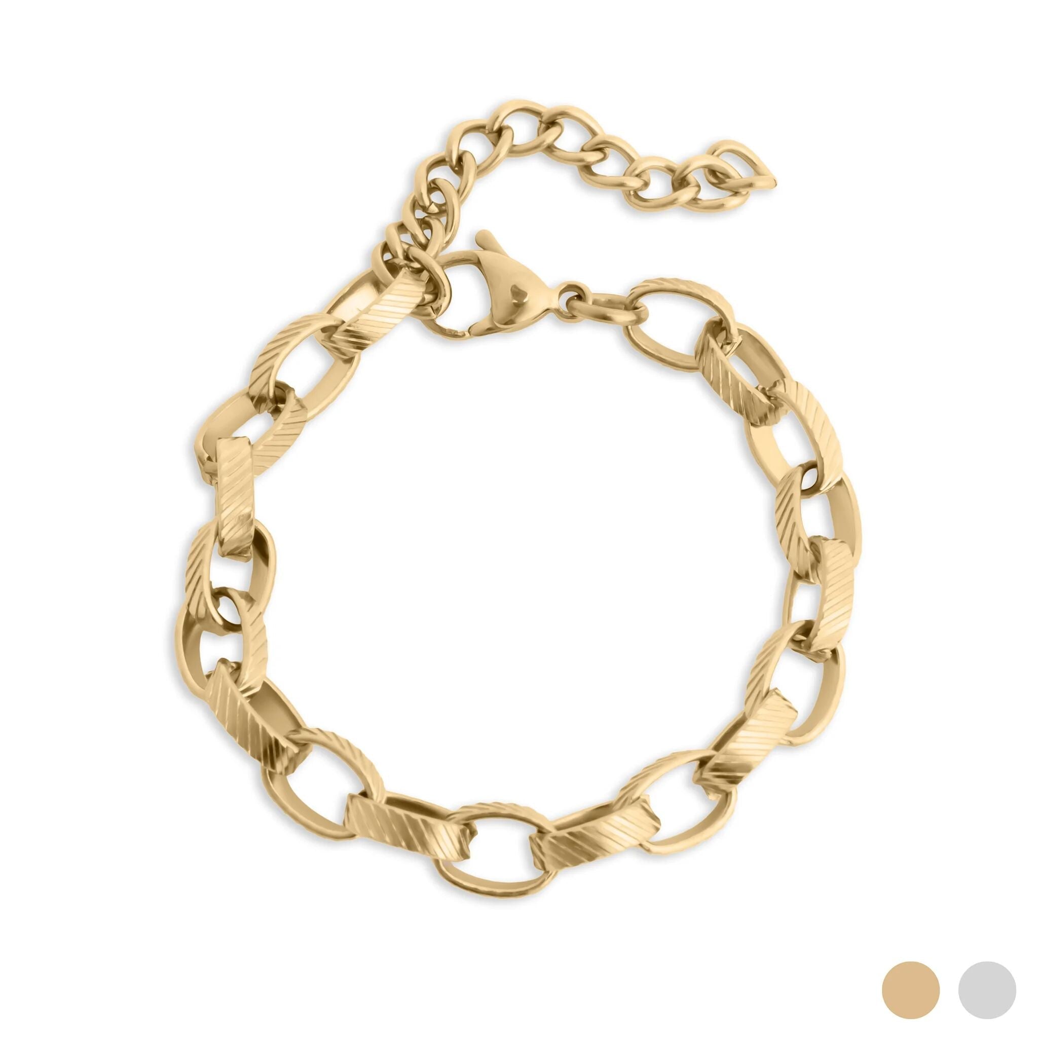 18K Gold Chain Bracelet – Thick Oval Link | PVD Coated, Scratch Resistant - Bracelets | Sunflower Soul Boutique