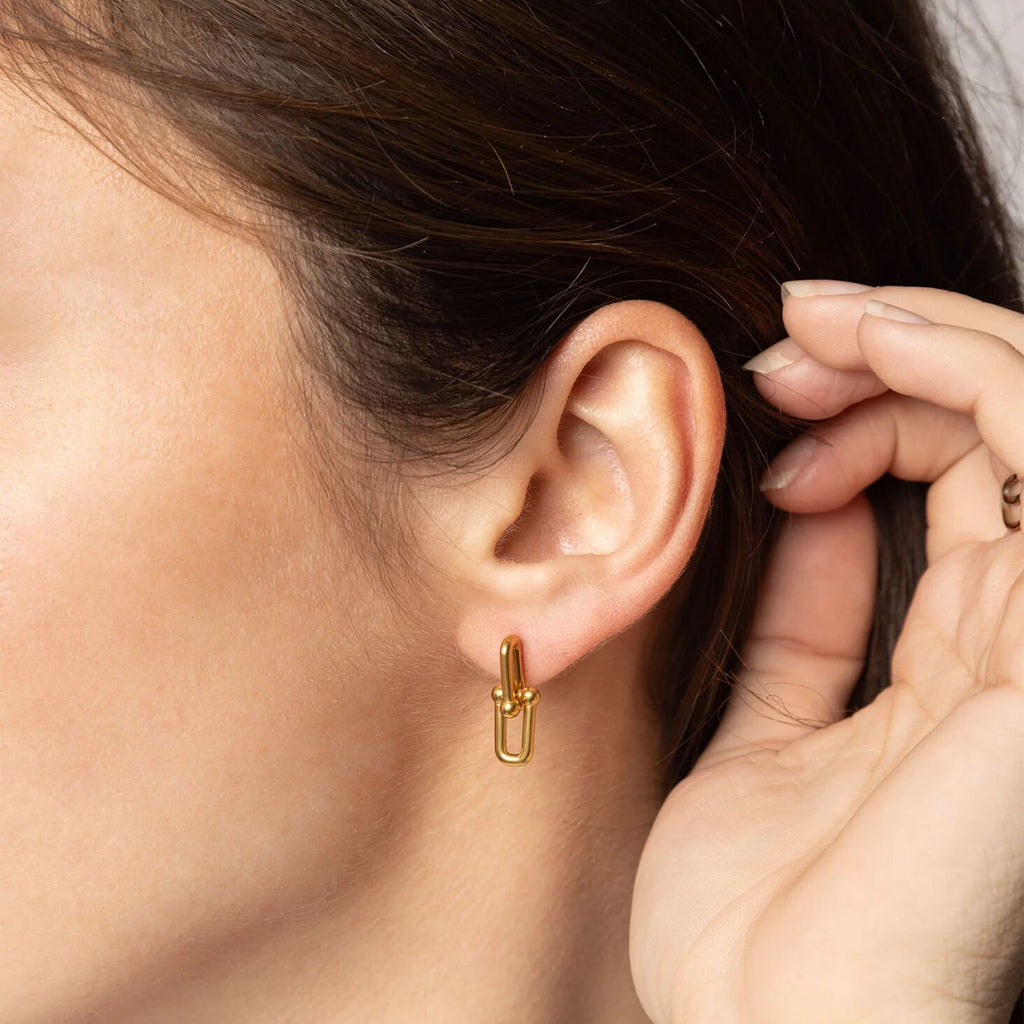 18K Gold Chain Earrings – Chunky Chain Design | Stainless Steel Earrings - Earrings | Sunflower Soul Boutique