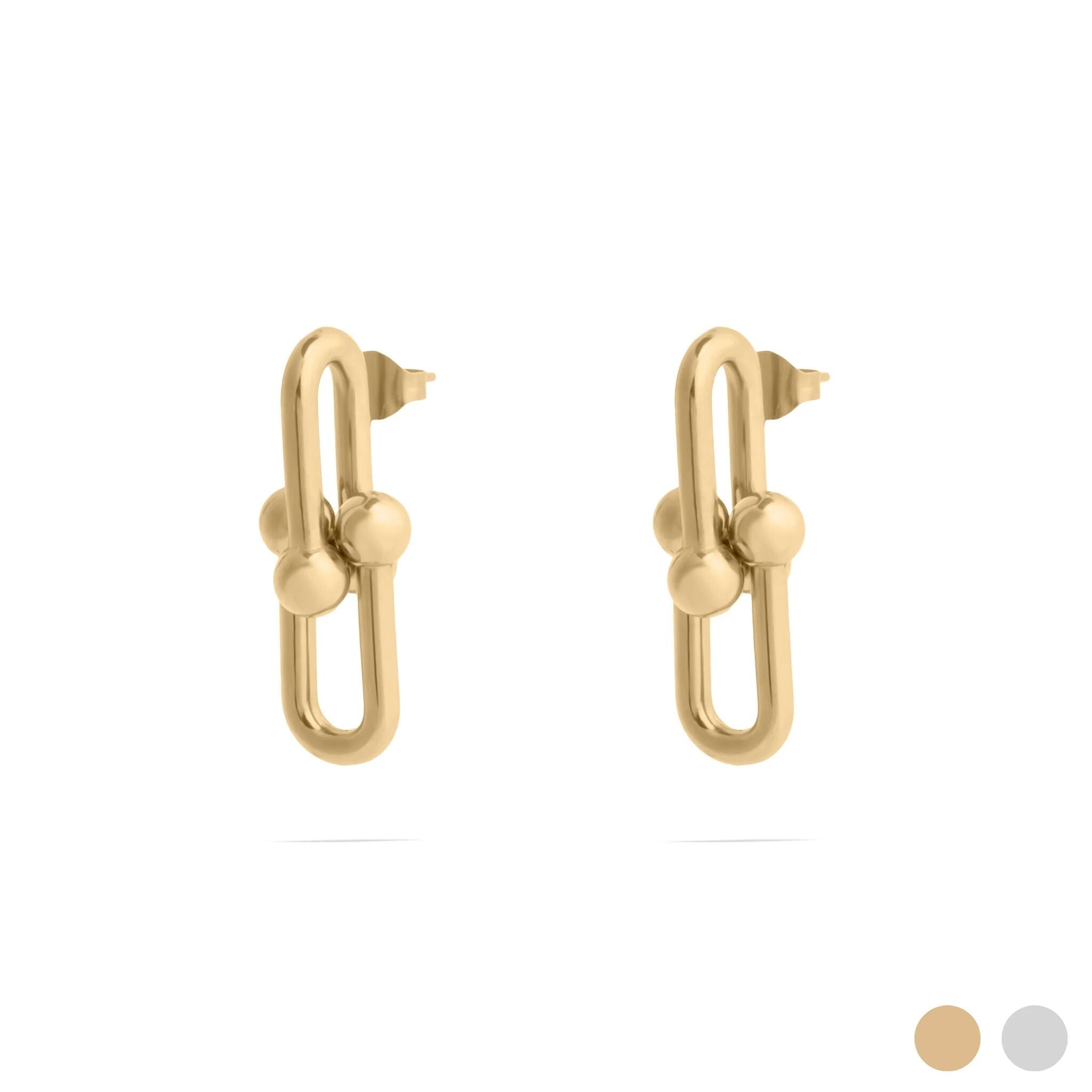 18K Gold Chain Earrings – Chunky Chain Design | Stainless Steel Earrings - Earrings | Sunflower Soul Boutique
