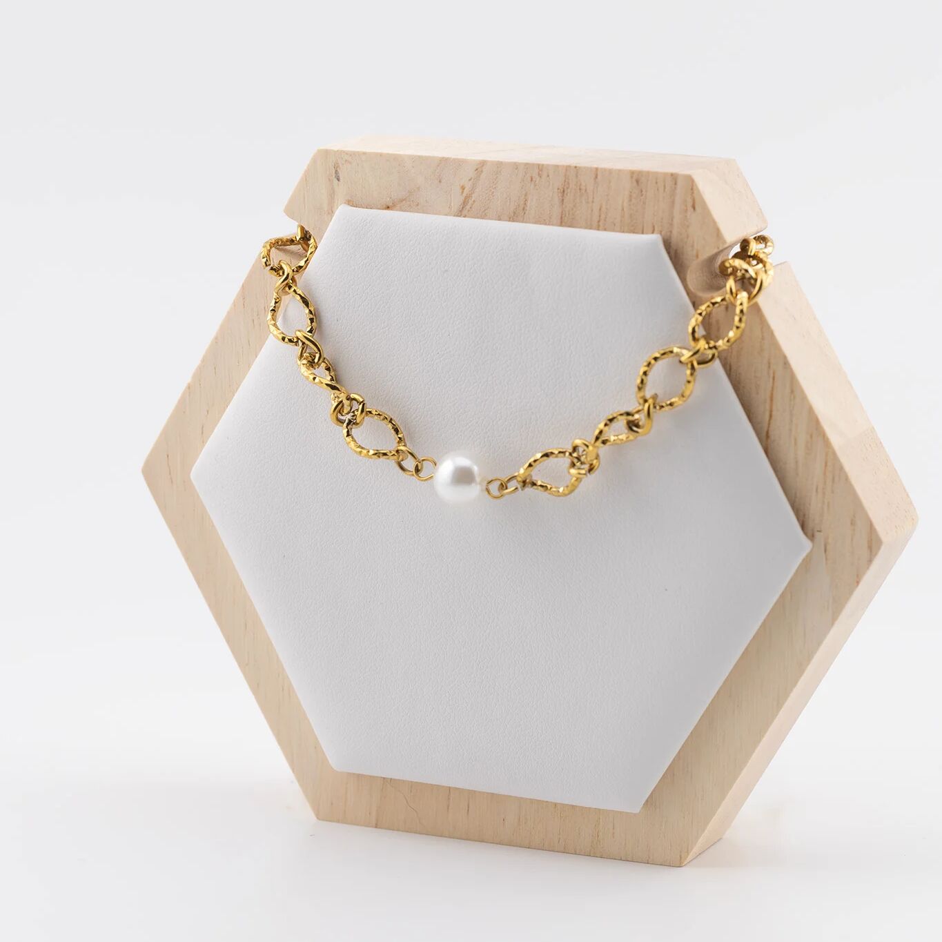 18K Gold Chain – Hammered Oval Split Chain Design | Textured Gold Necklace - Necklaces | Sunflower Soul Boutique