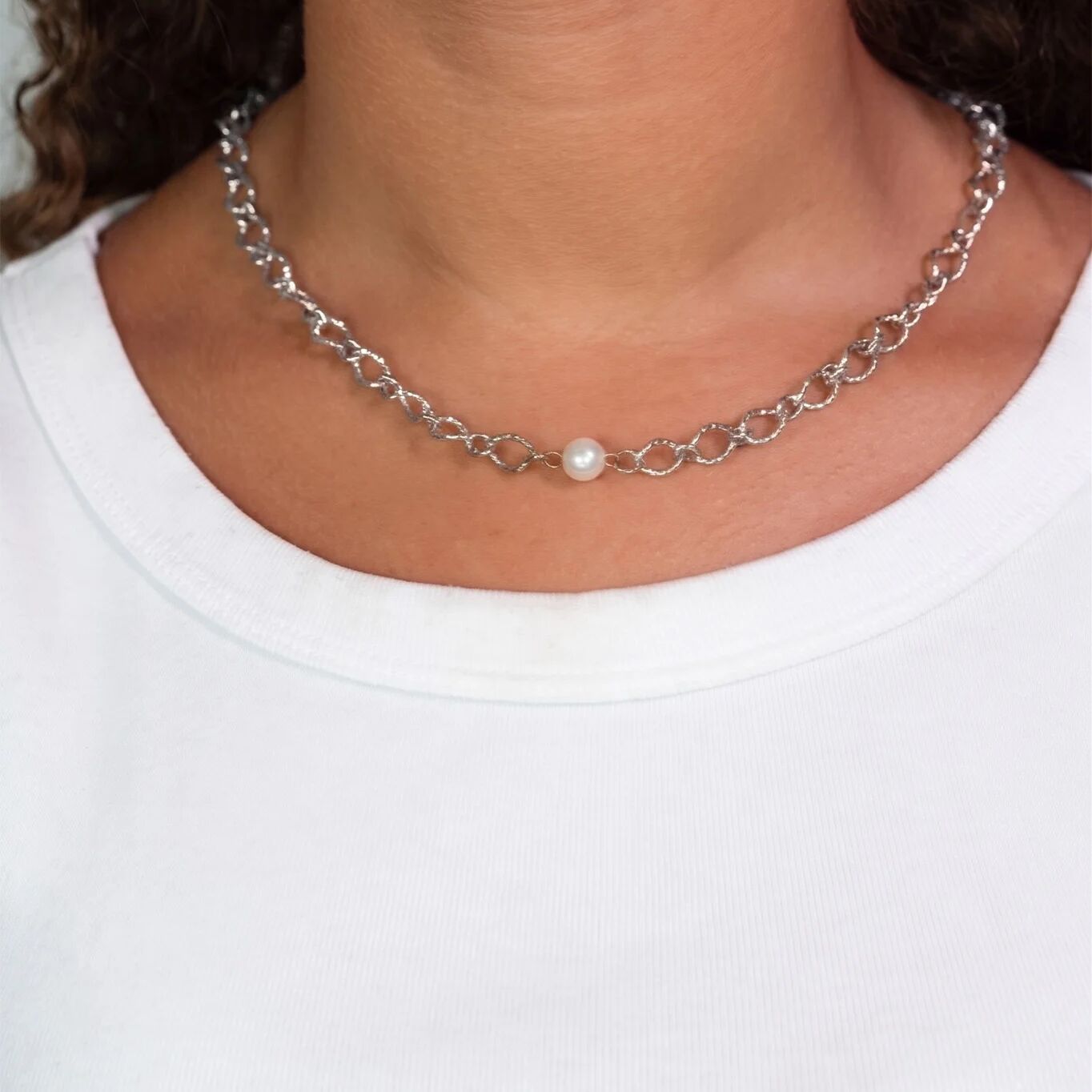 18K Gold Chain – Hammered Oval Split Chain Design | Textured Gold Necklace - Necklaces | Sunflower Soul Boutique