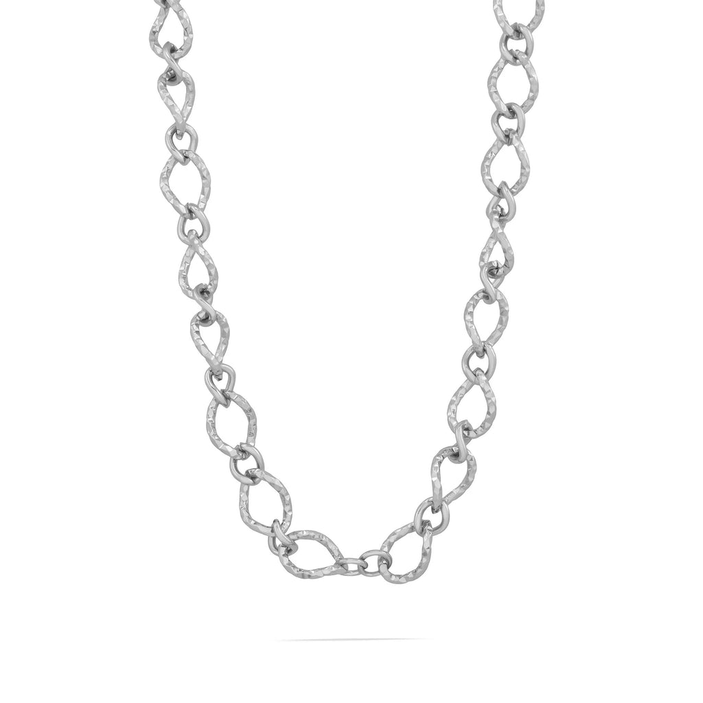 18K Gold Chain – Hammered Oval Split Chain Design | Textured Gold Necklace - Necklaces | Sunflower Soul Boutique