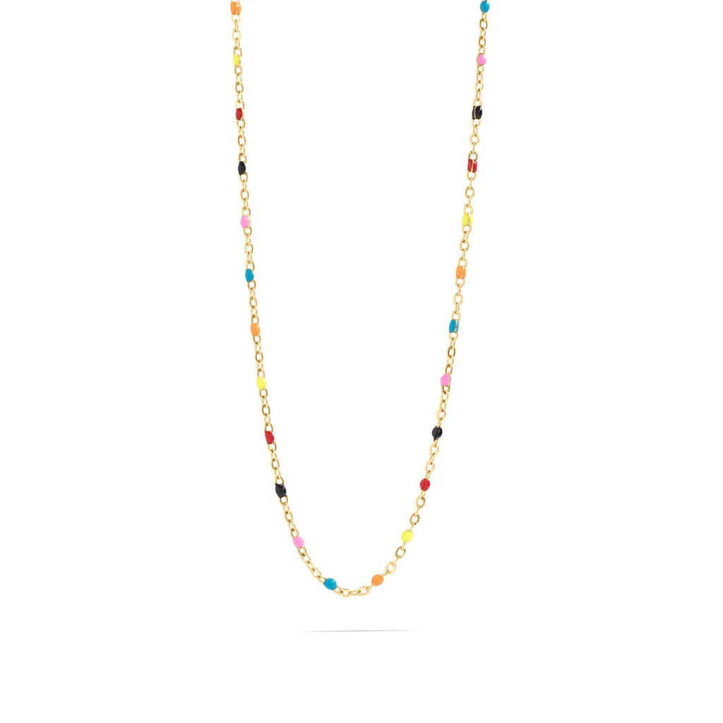 18K Gold Chain Necklace – Lightweight Stainless Steel With Colorful Enamel Finish - Necklaces | Sunflower Soul Boutique