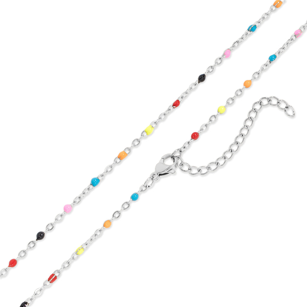 18K Gold Chain Necklace – Lightweight Stainless Steel With Colorful Enamel Finish - Necklaces | Sunflower Soul Boutique