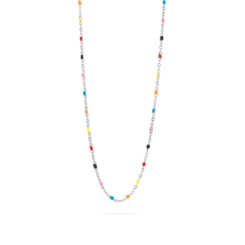 18K Gold Chain Necklace – Lightweight Stainless Steel With Colorful Enamel Finish - Necklaces | Sunflower Soul Boutique