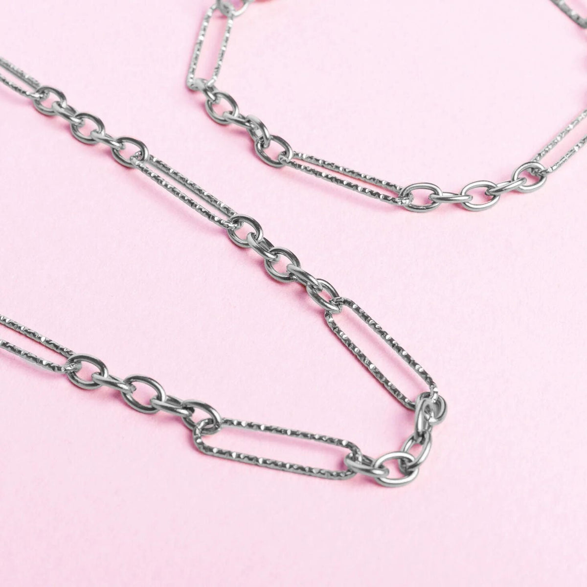 18K Gold Chain Necklace – Long Paperclip Textured Chain | Stainless Steel Jewelry - Necklaces | Sunflower Soul Boutique