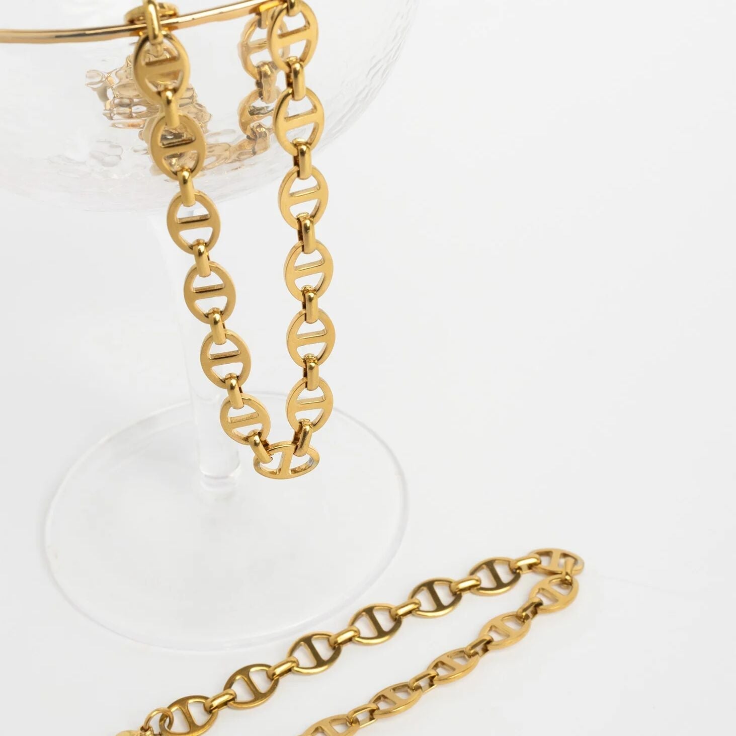 18K Gold Chain Necklace – Thick Oval Link | Durable PVD Gold Stainless Steel - Necklaces | Sunflower Soul Boutique
