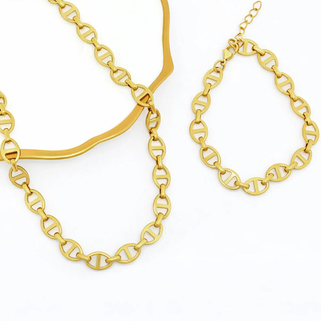18K Gold Chain Necklace – Thick Oval Link | Durable PVD Gold Stainless Steel - Necklaces | Sunflower Soul Boutique