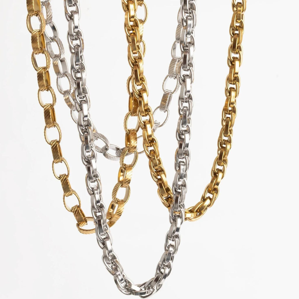 18K Gold Chain Necklace – Twisted Oval Stainless Steel Jewelry, Hypoallergenic & Durable - Necklaces | Sunflower Soul Boutique