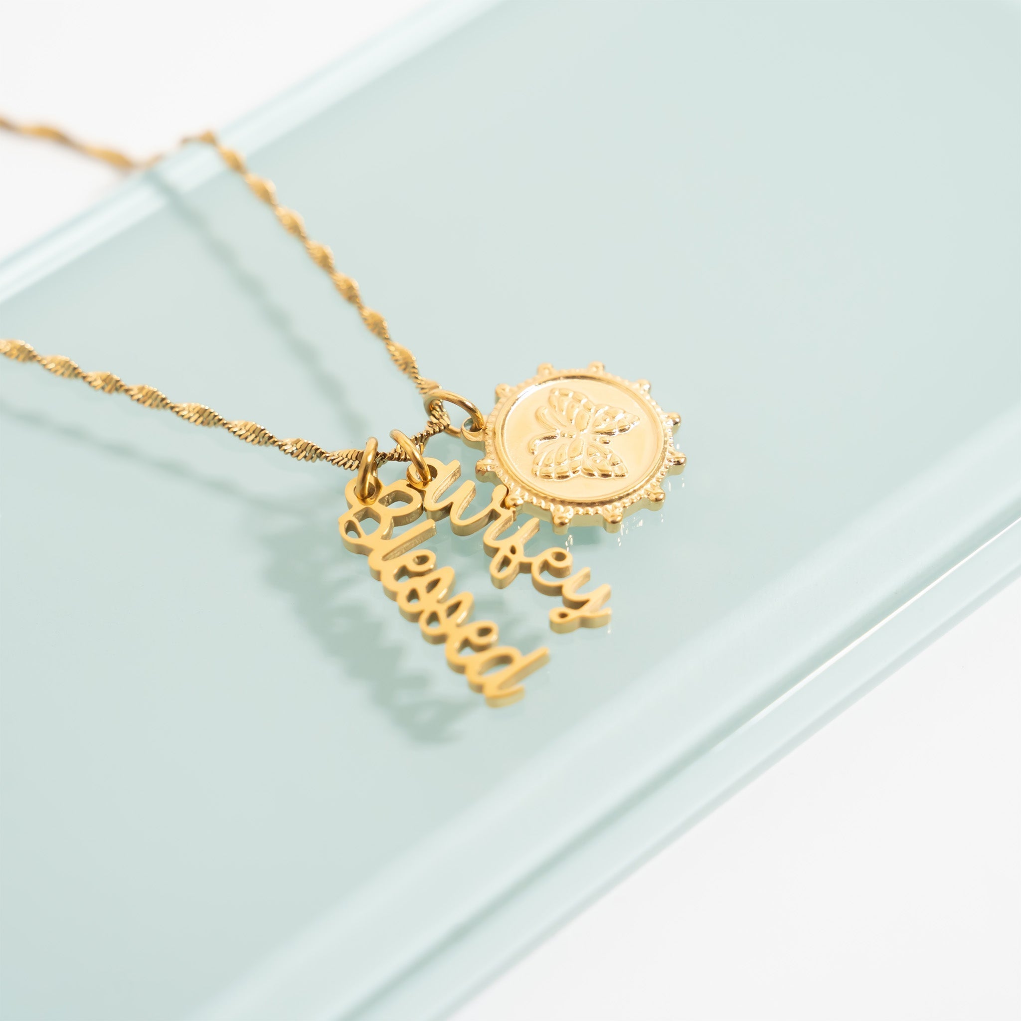 18K Gold Charm Blessed Pendant – Hypoallergenic, Waterproof Stainless Steel Jewelry - charm | Sunflower Soul Boutique