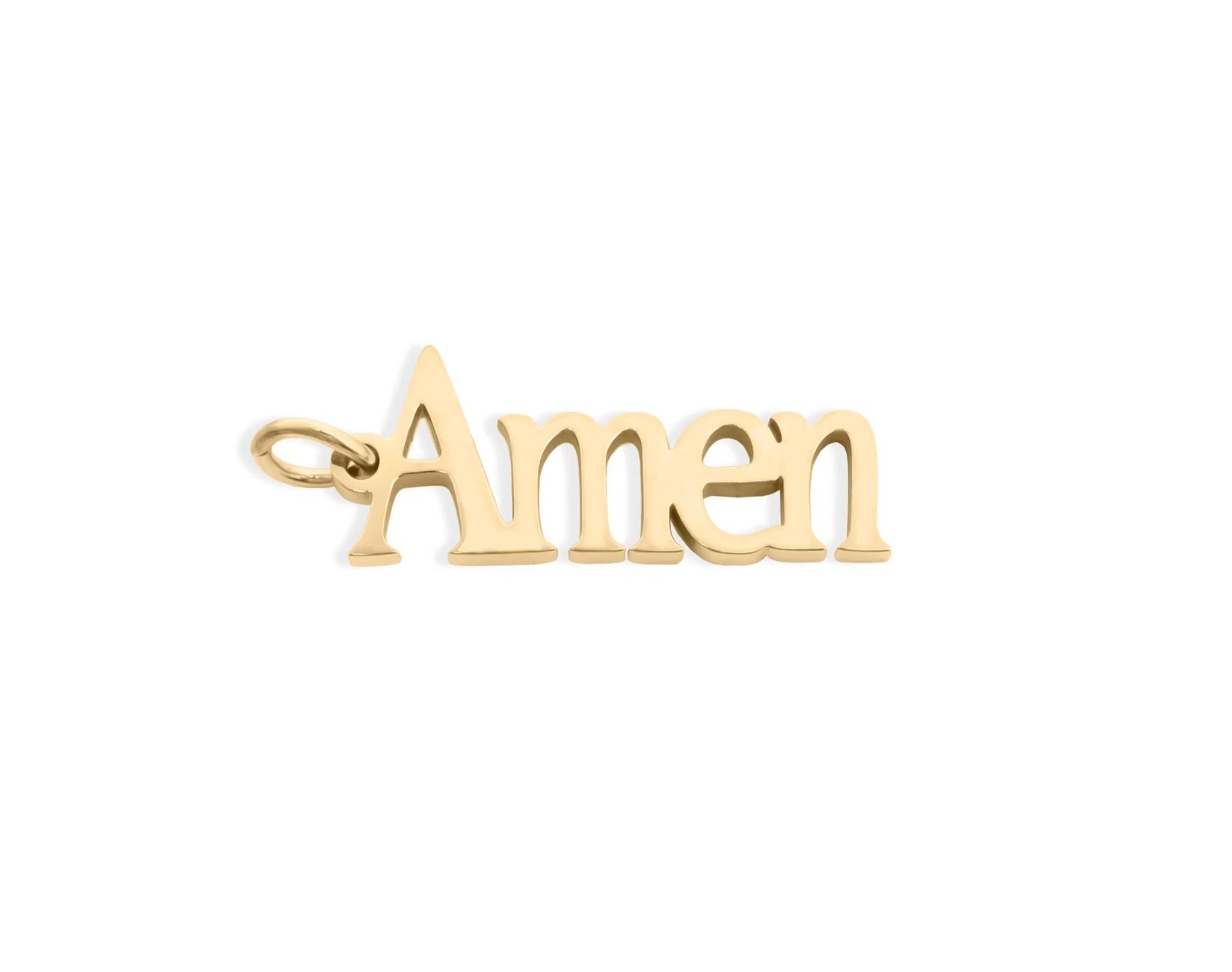 18K Gold Charm – Durable Stainless Steel Amen Pendant Jewelry Gift - Charms | Sunflower Soul Boutique