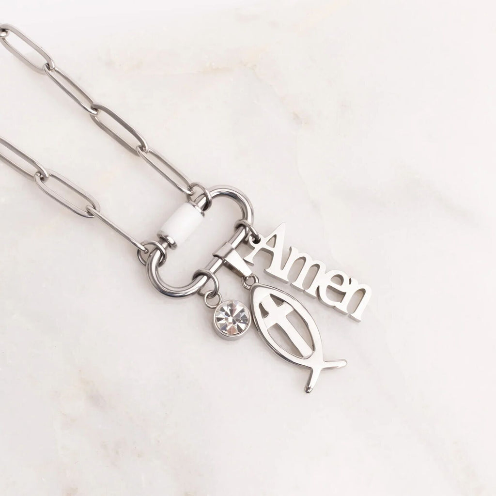 18K Gold Charm – Durable Stainless Steel Amen Pendant Jewelry Gift - Charms | Sunflower Soul Boutique