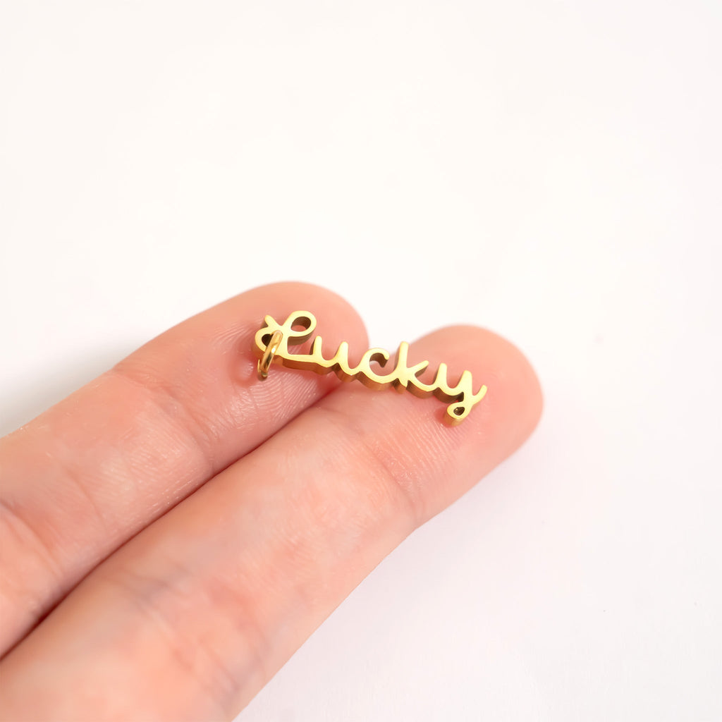 18K Gold Charm – Durable Stainless Steel Lucky Pendant | Scratch Resistant Jewelry - charm | Sunflower Soul Boutique