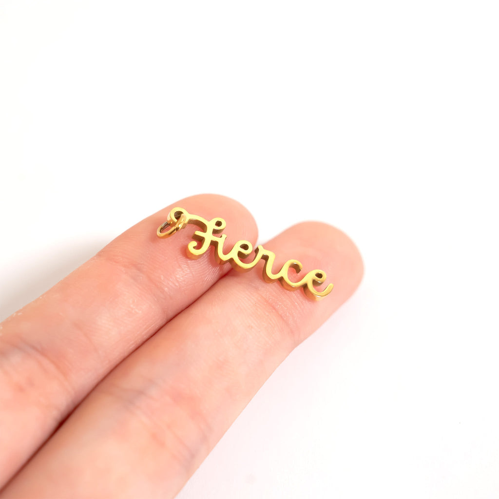 18K Gold Charm – Fierce Gold Pendant | Hypoallergenic Jewelry, Non Tarnish Finish - charm | Sunflower Soul Boutique