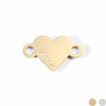 18K Gold Charm Heart Connector | PVD Coated Stainless Steel Waterproof Accent - Charms | Sunflower Soul Boutique