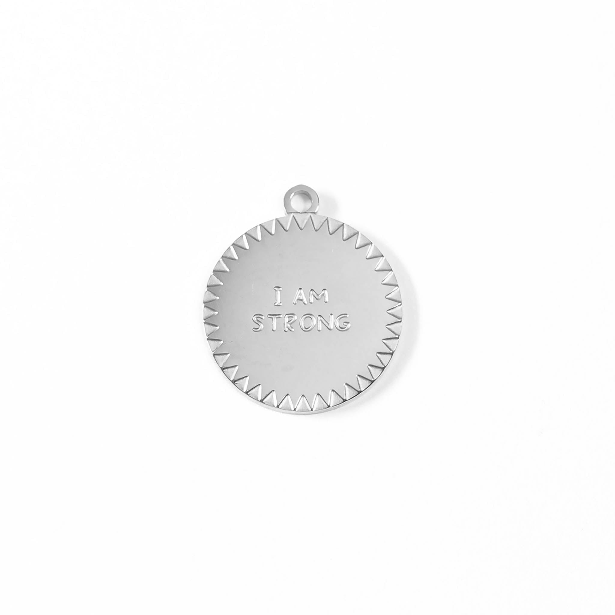 18K Gold Charm – Inspirational Stainless Steel Pendant | I Am Strong Jewelry - charm | Sunflower Soul Boutique