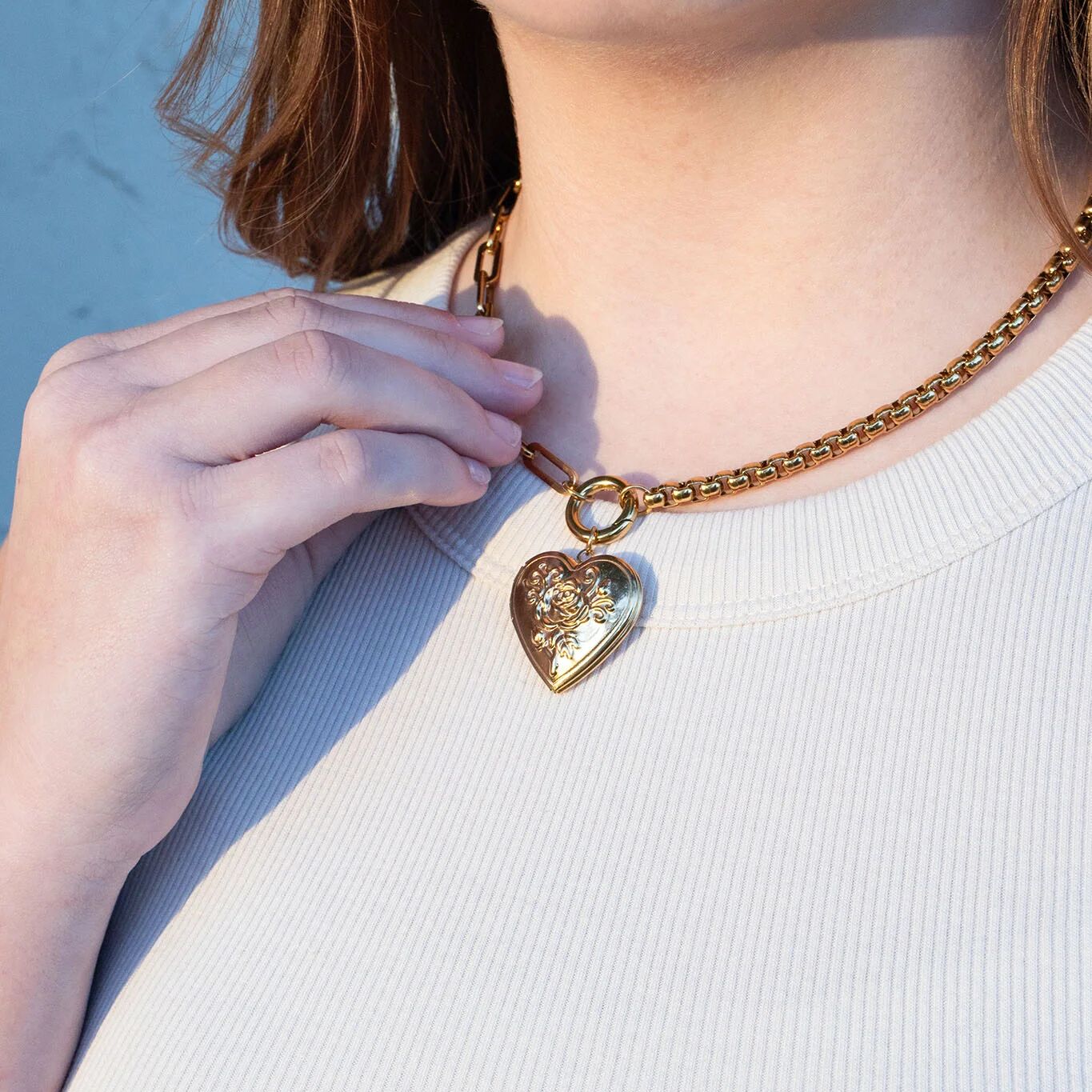 18k Gold Charm Necklace – Stainless Steel Paperclip & Box Chain Holder - Necklaces | Sunflower Soul Boutique
