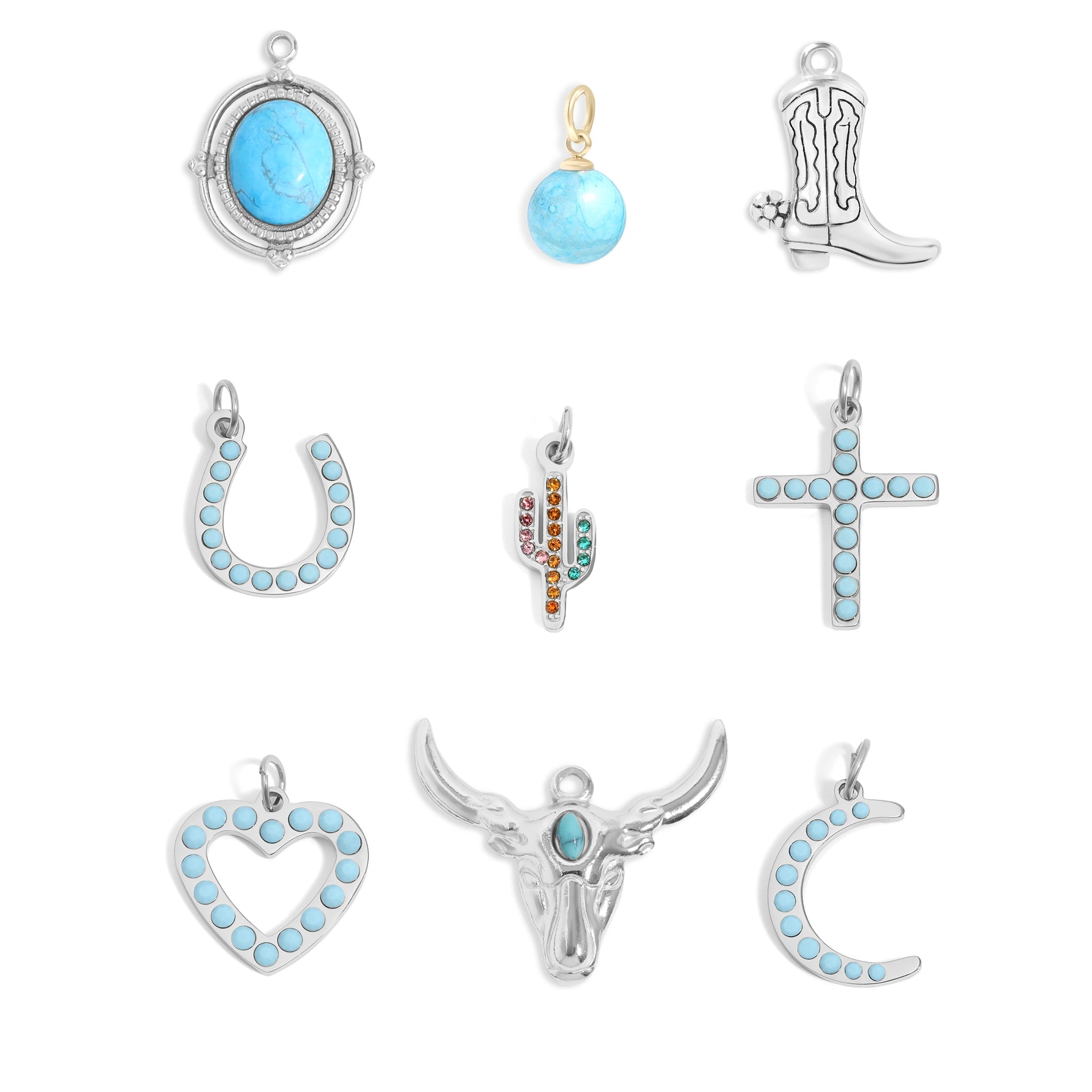 18K Gold Charm Set – Durable Western Style Jewelry | PVD Coated Stainless Steel - charm | Sunflower Soul Boutique