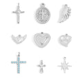 18K Gold Charm Set – Hypoallergenic Jewelry With Faith & Love Pendants, PVD Coated - charm | Sunflower Soul Boutique