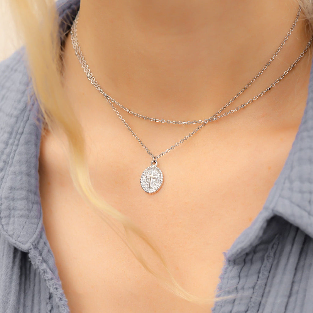 18K Gold Charm Set – Hypoallergenic Jewelry With Faith & Love Pendants, PVD Coated - charm | Sunflower Soul Boutique