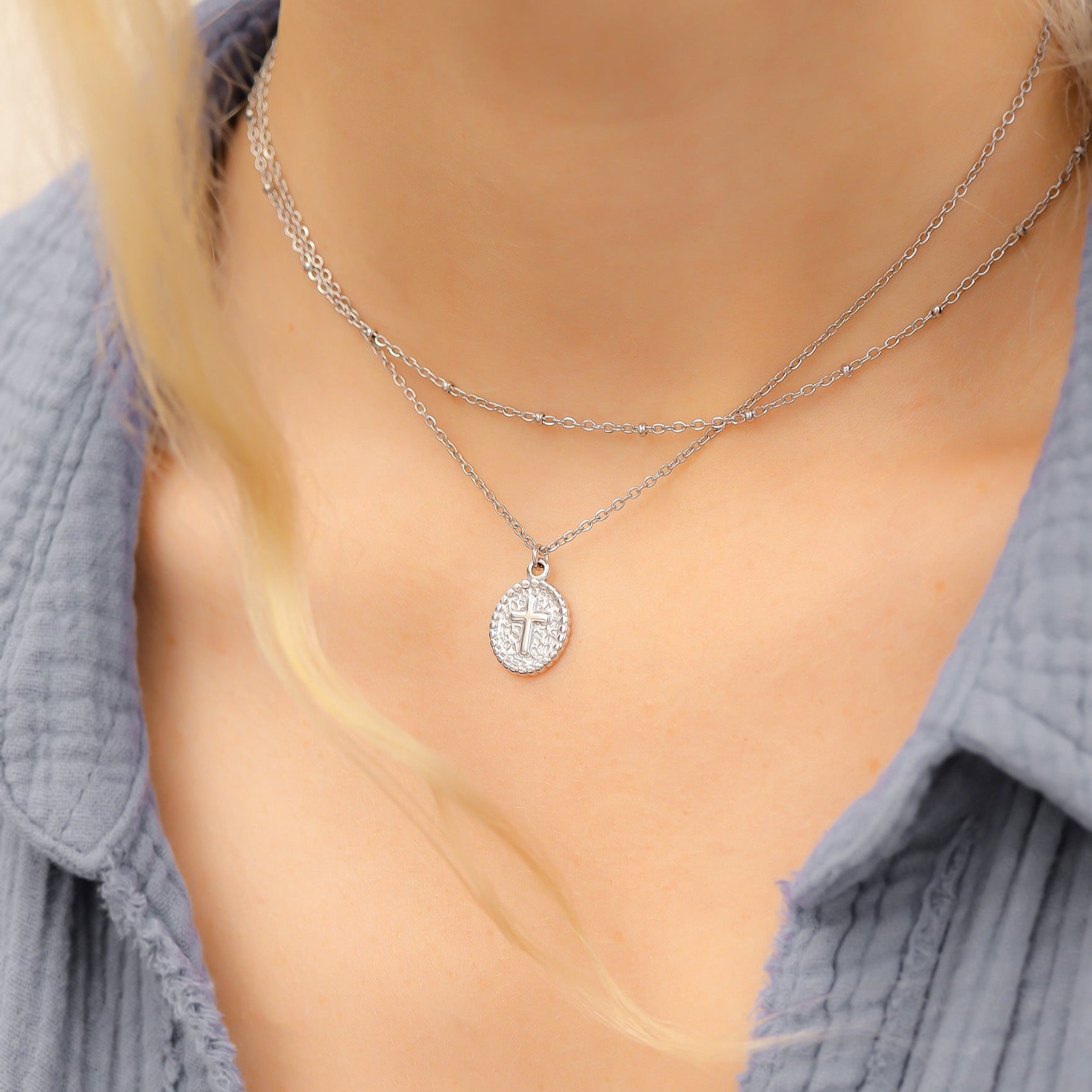 18K Gold Charm Set – Hypoallergenic Jewelry With Faith & Love Pendants, PVD Coated - charm | Sunflower Soul Boutique
