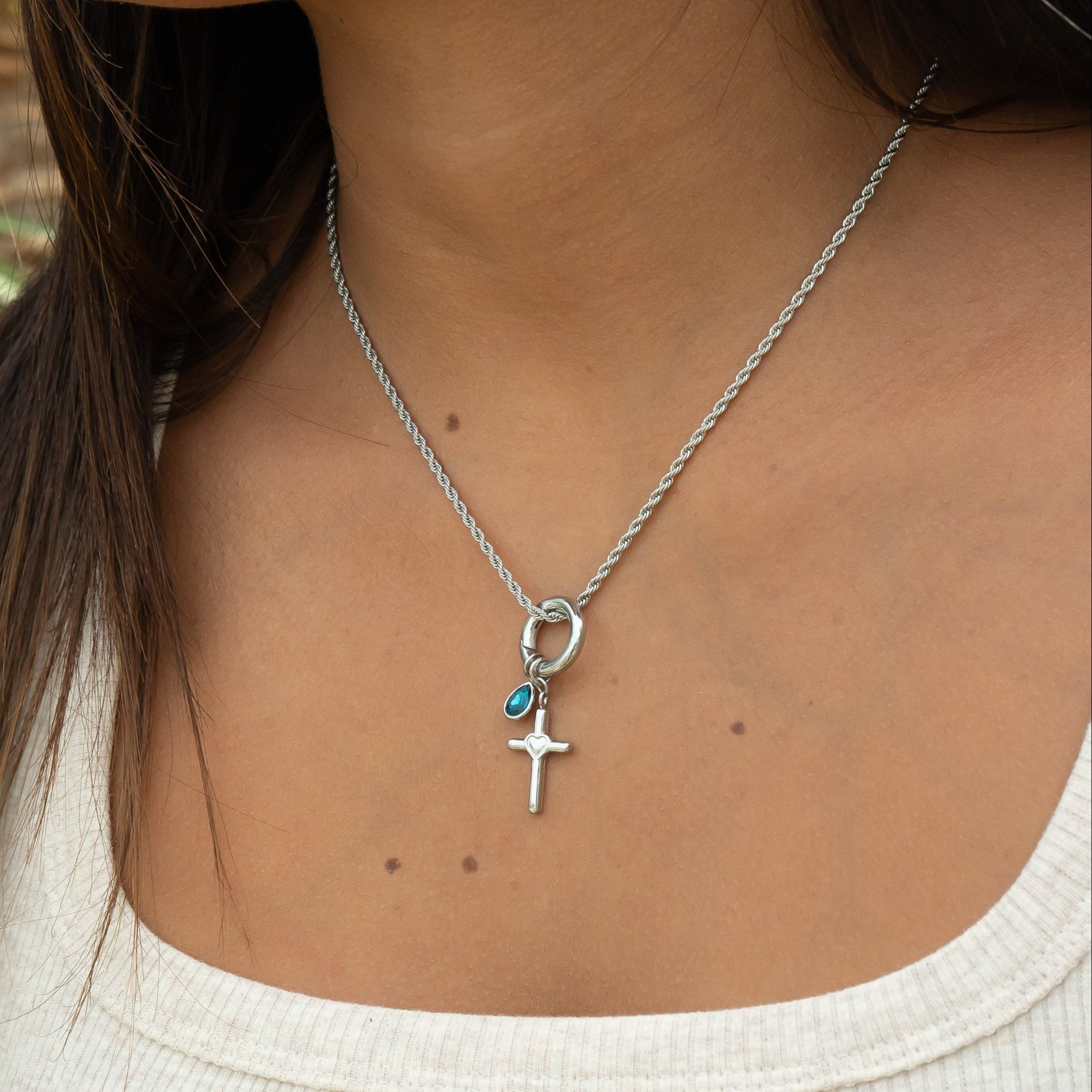 18K Gold Charm Set – Hypoallergenic Jewelry With Faith & Love Pendants, PVD Coated - charm | Sunflower Soul Boutique