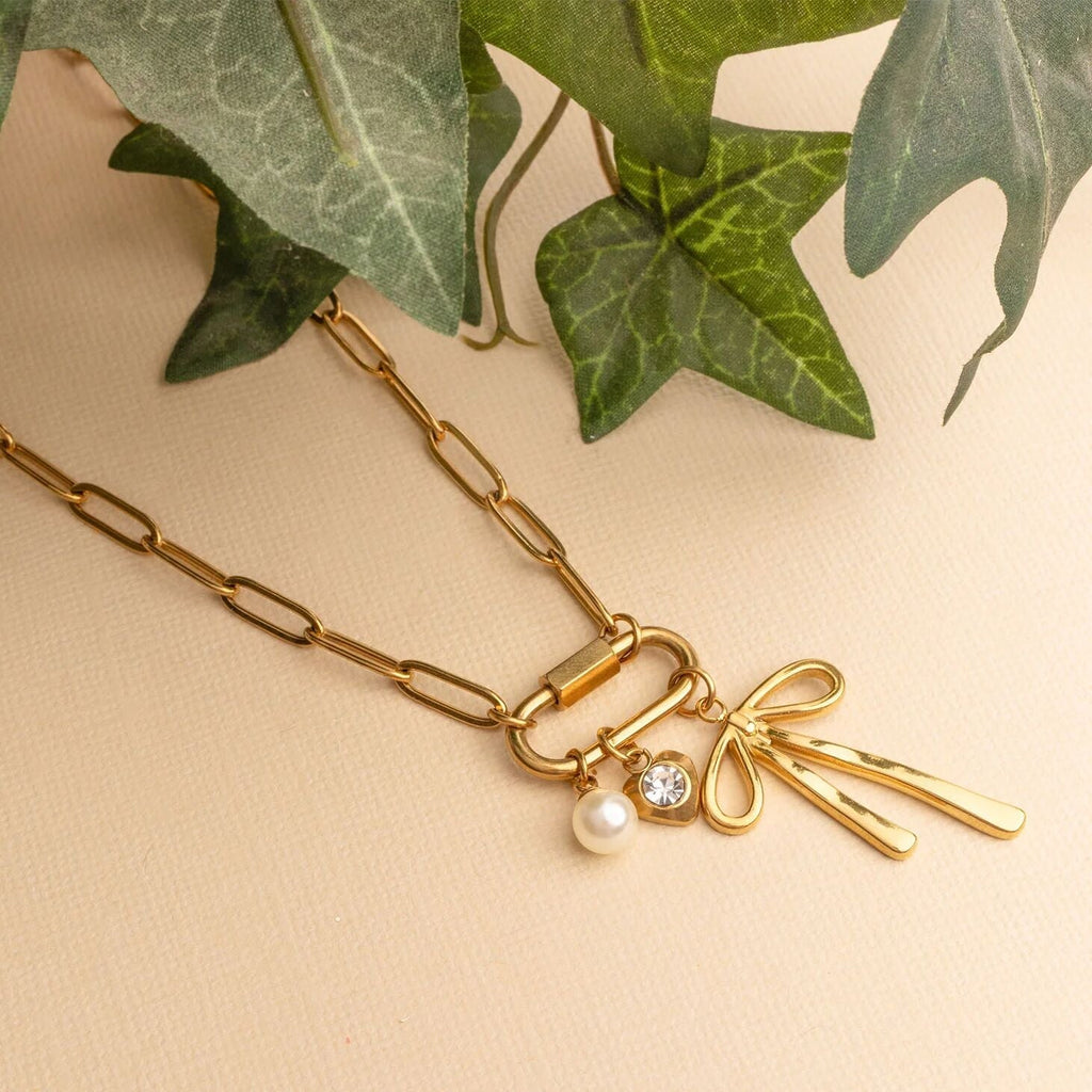 18K Gold Charm Set – Lightweight Cherry Heart Charms | Tarnish Resistant Jewelry - Jewelry sets | Sunflower Soul Boutique