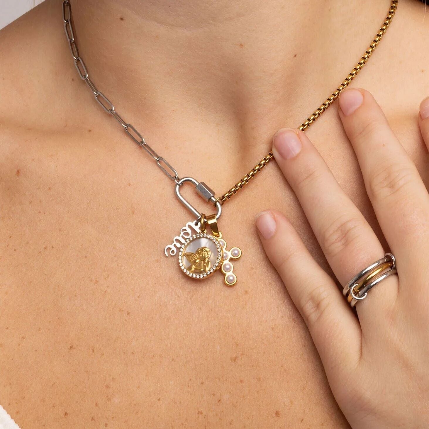 18K Gold Charm Set – Polished Gold Stainless Steel Blessings Charms for Luck & Protection - Jewelry sets | Sunflower Soul Boutique
