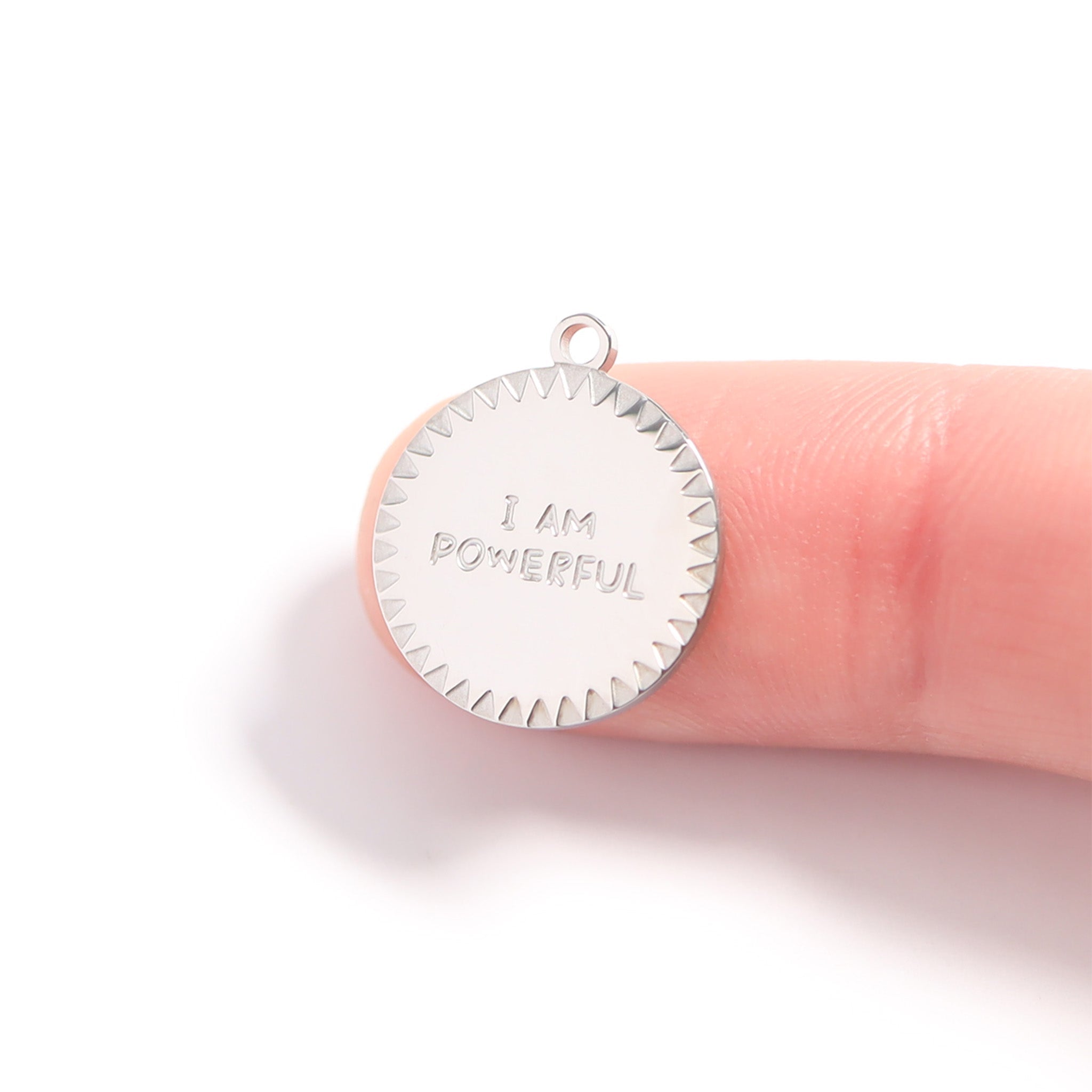 18K Gold Charm – Stainless Steel Charm With Motivational Engraving | Empowerment Jewelry - charm | Sunflower Soul Boutique