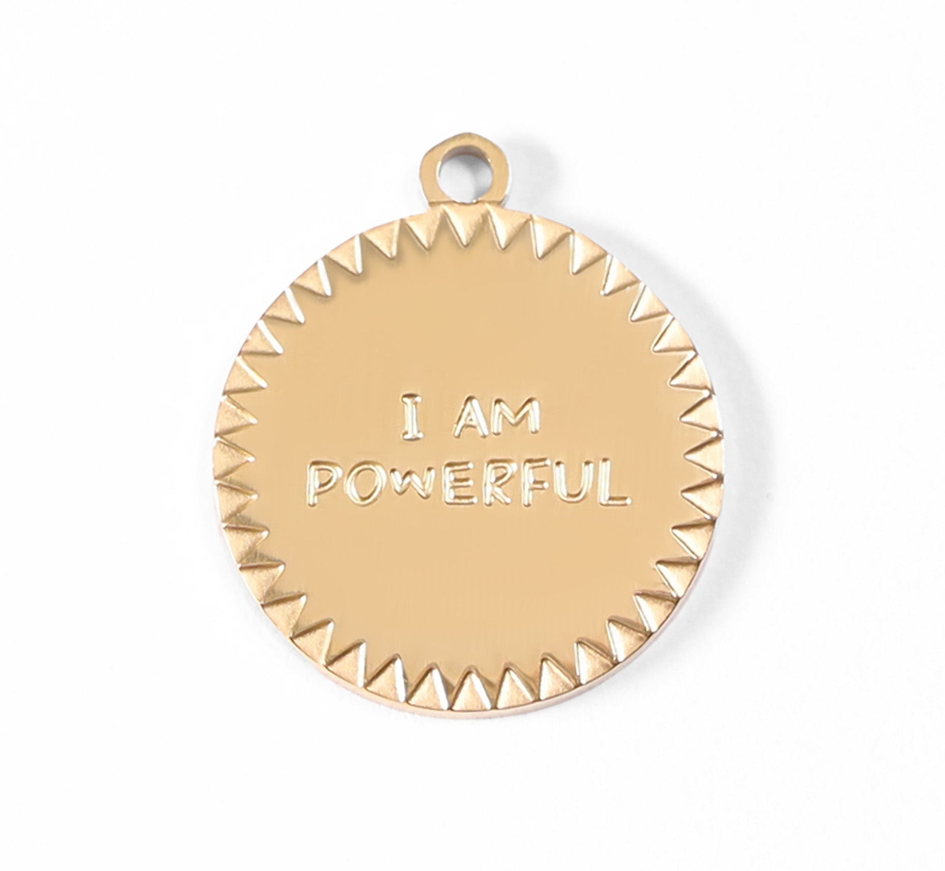 18K Gold Charm – Stainless Steel Charm With Motivational Engraving | Empowerment Jewelry - charm | Sunflower Soul Boutique