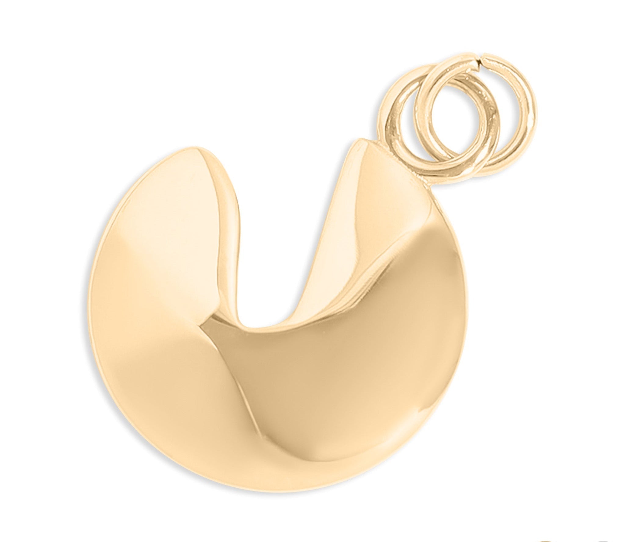 18K Gold Charm – Waterproof PVD Coated Fortune Cookie Pendant | Lucky Keepsake - charm | Sunflower Soul Boutique