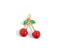 18K Gold Cherry Charm – Scratch Resistant Stainless Steel Pendant | Hypoallergenic - charm | Sunflower Soul Boutique