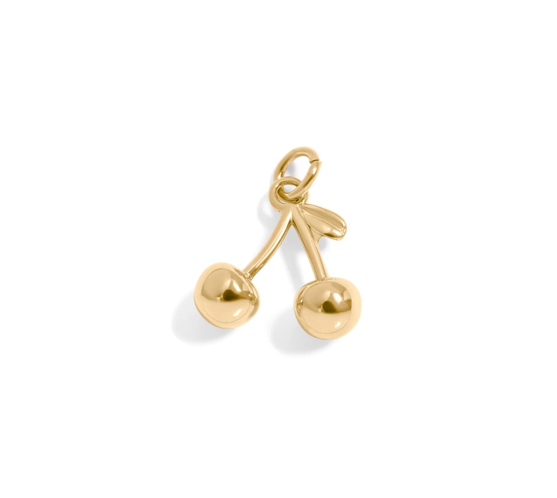 18K Gold Cherry Charm – Stainless Steel Charm With Red Enamel Finish - charm | Sunflower Soul Boutique